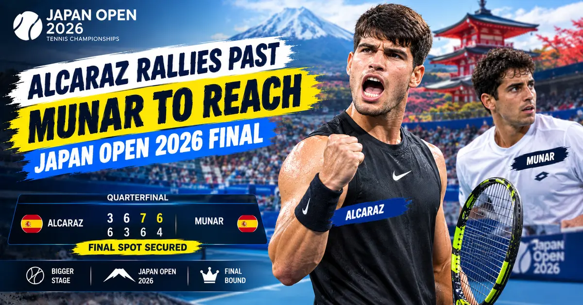 Alcaraz Beats Munar in Three Sets to Reach Japan Open 2026 Final